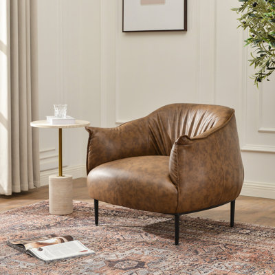 Fauteuil demi-tonneau en similicuir Arloh