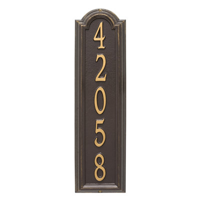 Manchester Personalized Vertical Wall Address Plaque