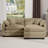 Corduroy Sofa with 1 Footrest-102038585-111792617