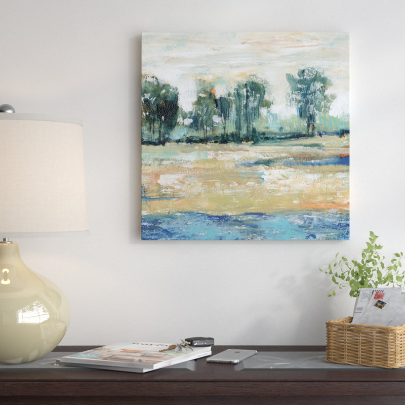 « blue shade i », reproduction d’art sur toile tendue, H 26 po x l 26 po x P 1,5 po, Toile avec cadre noir, Pas de tapis