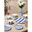 Set of 4  Blue & White Striped Bowls