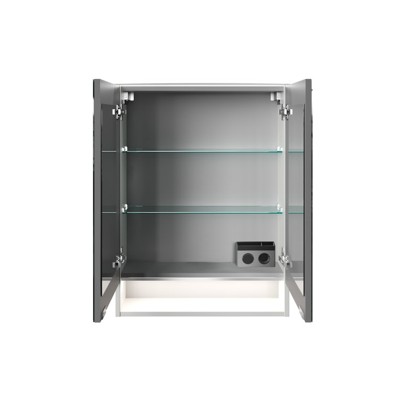 600mm W 810mm H Wall Cabinet Frameless Medicine Cabinet Mirror 2 Adjustable, White
