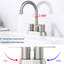 Robinet de lavabo de salle de bain moderne - Poids du colis de 1,8 lb Poignée en acier inoxydable 2 poignées Nickel brossé Utilisation facile Corps en plastique laiton massif Installation sans piles-124241865