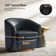 Amiir Modern 30.5'' Wide Genuine Leather Swivel Barrel Chair with Solid Wood Base (Set of 2)