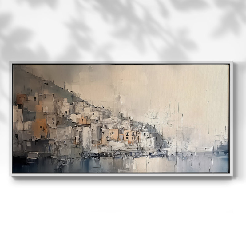 Série nautique - CXCV III - Toile tendue avec châssis encadré - Prêt à être accroché, H 25 po x l 49 po, Blanc