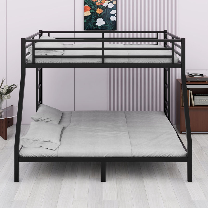 Metal Bunk Bed For Teens And Adults, Queen over King