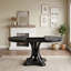 Ensemble de table de salle à manger ronde extensible rétro en chêne avec quatre fauteuils rembourrés-1738239484