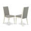 Ensemble de table de salle à manger 3 pièces pour petits espaces comprenant une table de cuisine ronde avec piédestal et 2 chaises rembourrées en tissu Shitake, lin blanc-1579360098-1579360097-1579395232