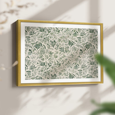 Motif floral rétro - impression encadrée