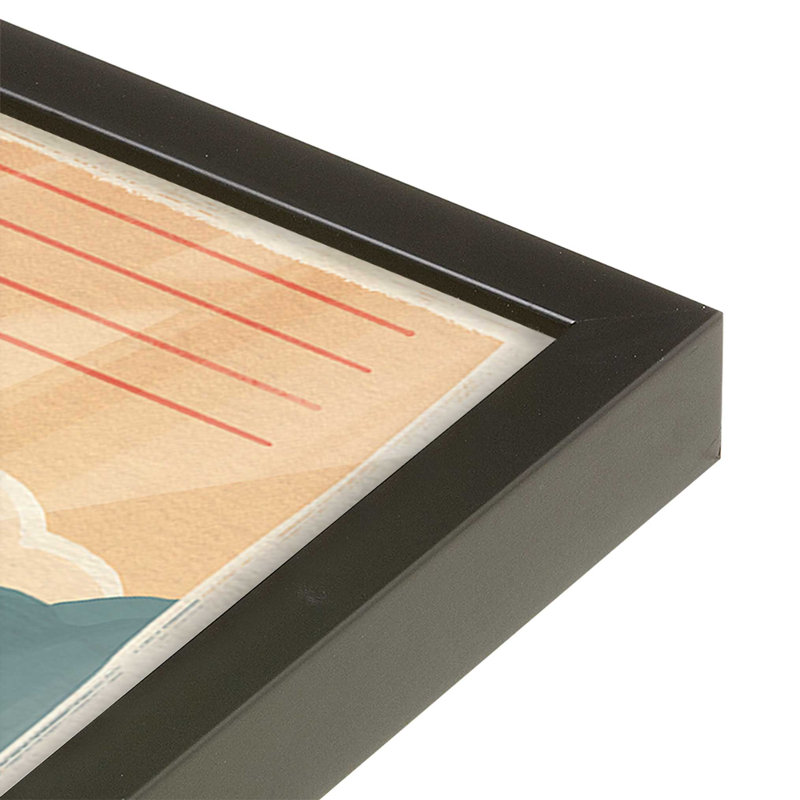 «Chasser les couchers de soleil», Cadre noir satiné, H 12 po x l 12 po