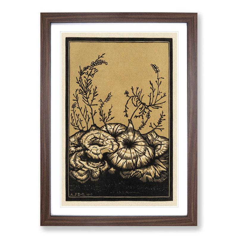 Blossoming Plants by Julie De Graag - Picture Frame Painting, 48cm H x 36cm W x 2cm D, Walnut Framed