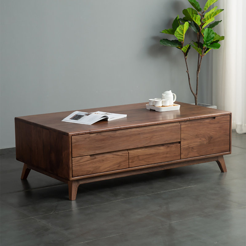 Table de bout en rondins de bois de noyer noir, H 18,5 po x L 51,2 po x l 25,6 po