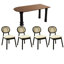 Solid wood retro creative dining table sets.