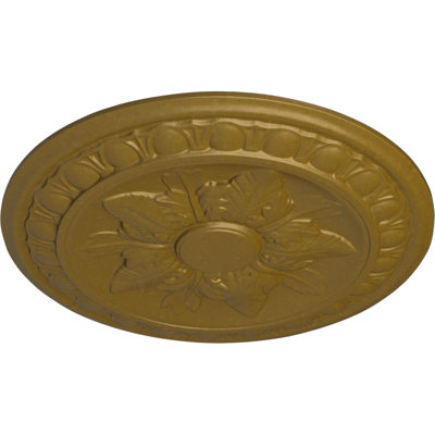 Endurathane Exeter Ceiling Medallion, 17 3/4"OD x 1 1/8"P (Fits Canopies up to 3 1/8"), Hand-Painted Gold Finish