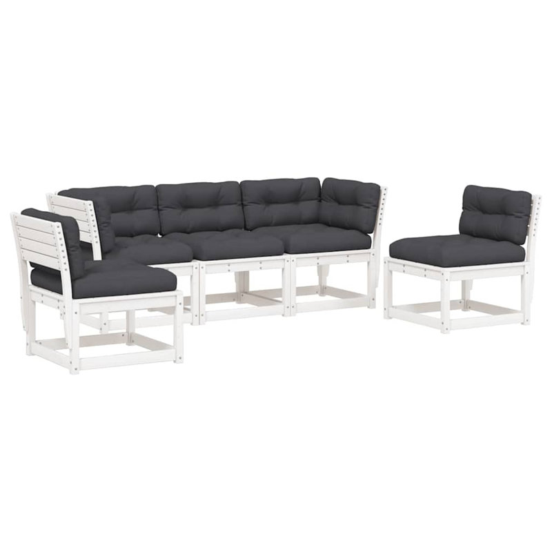 209.5cm Wide Patio Sofa, Gray, White