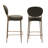 upholstered bar stools: set of 2 faux leather counter chairs with golden legs for modern kitchen dining-1659006984