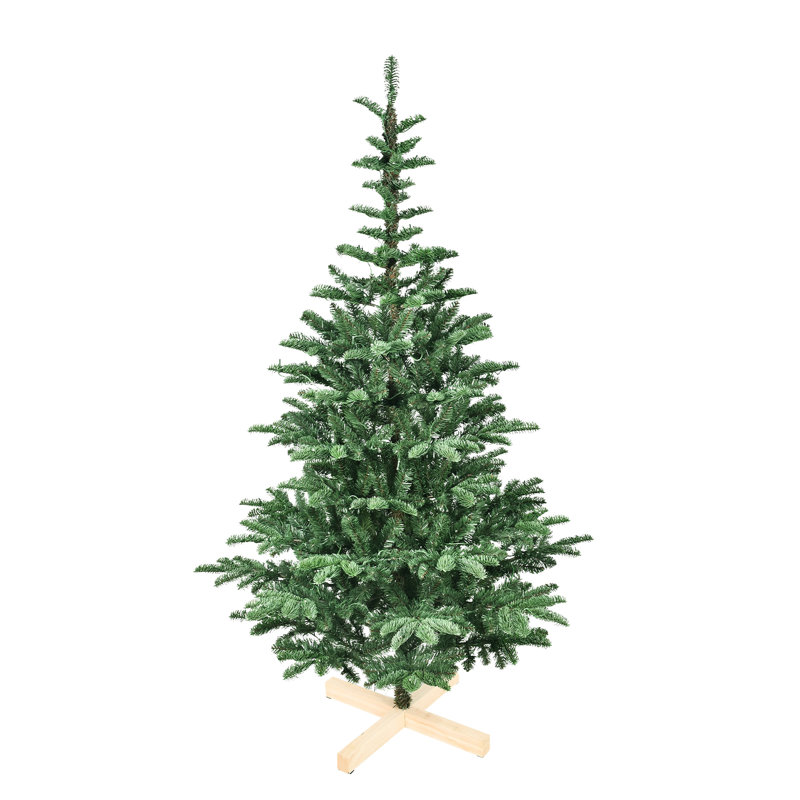 Arbre artificiel de 8 pi avec 500 lumières blanches chaudes, 1307 branches Pe + réalistes, support en bois unique pour la décoration intérieure de Noël