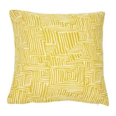 Saair Geometric Cotton Blend Reversible Throw Pillow