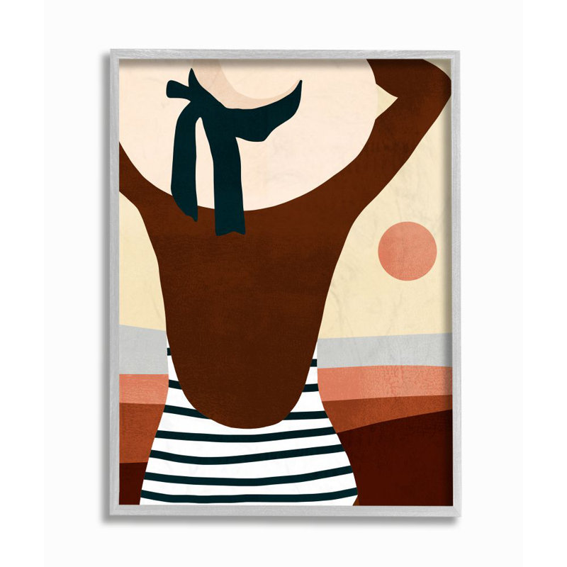 «Femelle plage maillots de bain» par Victoria Borges - impression d'art graphique, H 14 po x l 11 po x P 1,5 po