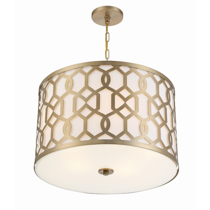 Jennings 5-Light Drum Pendant, Aged Brass, 24.25" 5-Light