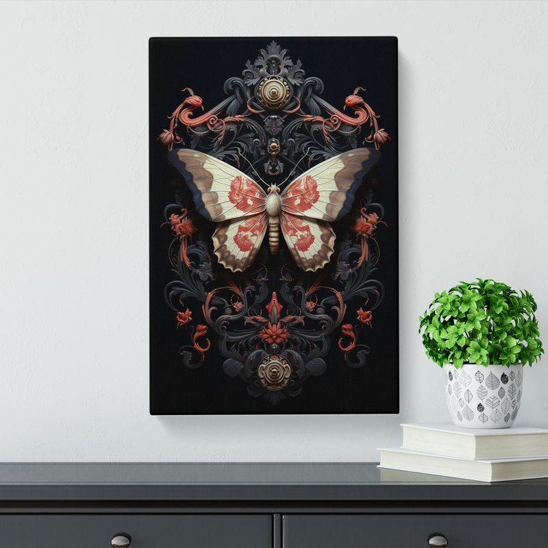Moth Baroque - Wrapped Canvas, 60cm H x 40cm W x 3cm D