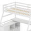 Lit mezzanine avec tiroirs, tablettes et bureau-533207087