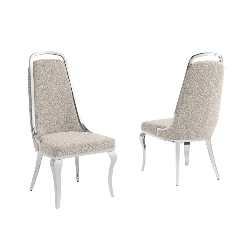 Chaises d'appoint en tissu High Class, Gris, Argent argent