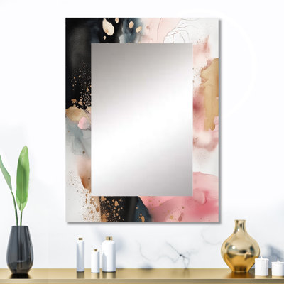 Pink Gold Marble Texture II - Abstract Decorative Mirror On Metal