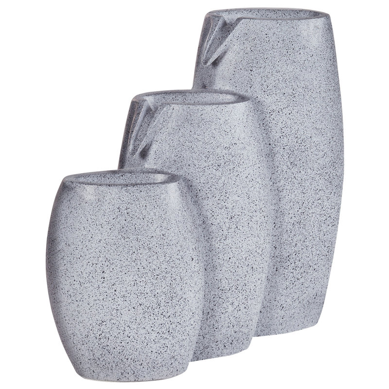 ARKLE Weather Resistant Floor Fountain with Light, Grey