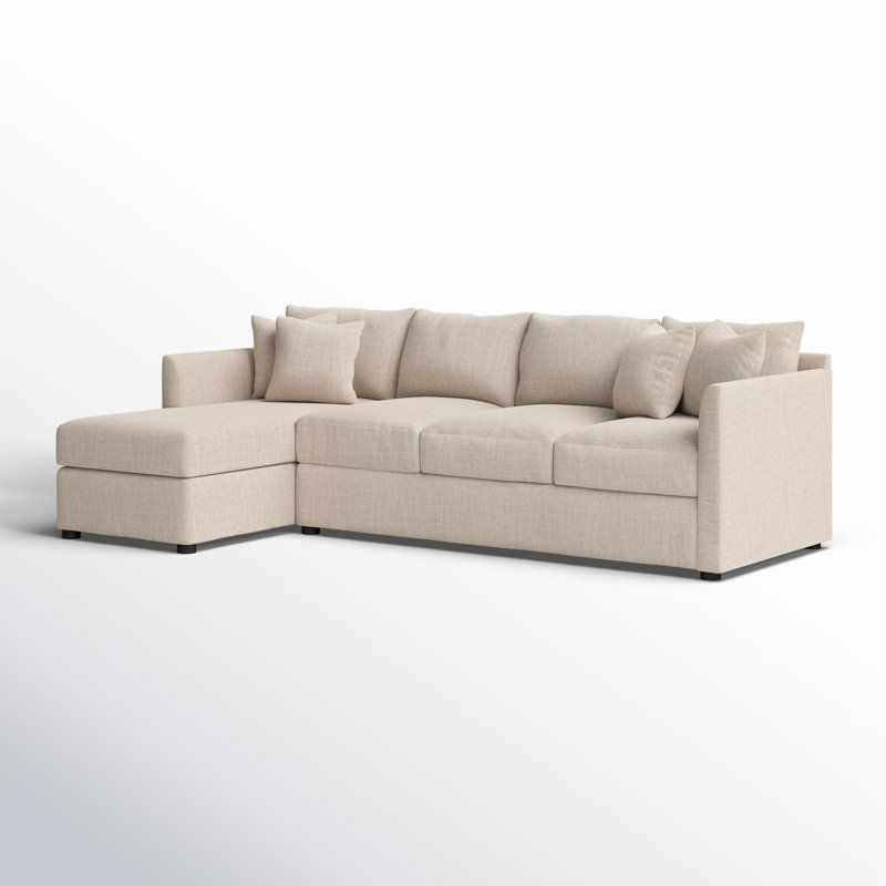 Cecelia Upholstered Sectional, Conversation Ivory Basketweave, Left Hand Facing