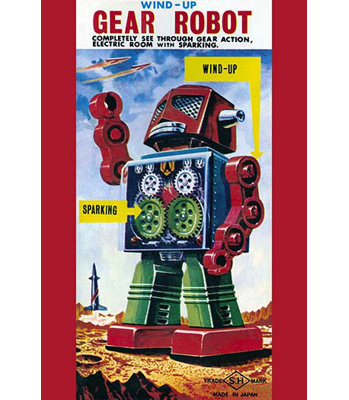 Robot wind-up-publicité