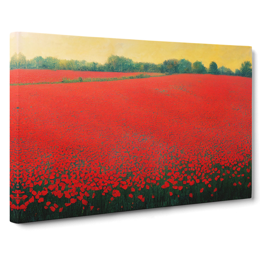 XXX-H1022-WF-4911X Idyllic Poppy Field Flowers - Wrapped Canvas Print