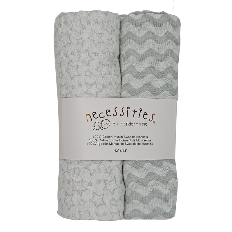 Collection de couverture pour chambre de bébé 7 pièces Stars, Gris