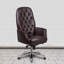 Fauteuil de direction ergonomique en cuir capitonné à dossier haut de 29 po Crafton-30609279