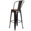 Tabouret de bar ou de comptoir en métal Marian avec dossier et siège en bois Marian-2101696429-2101696487-2127243145