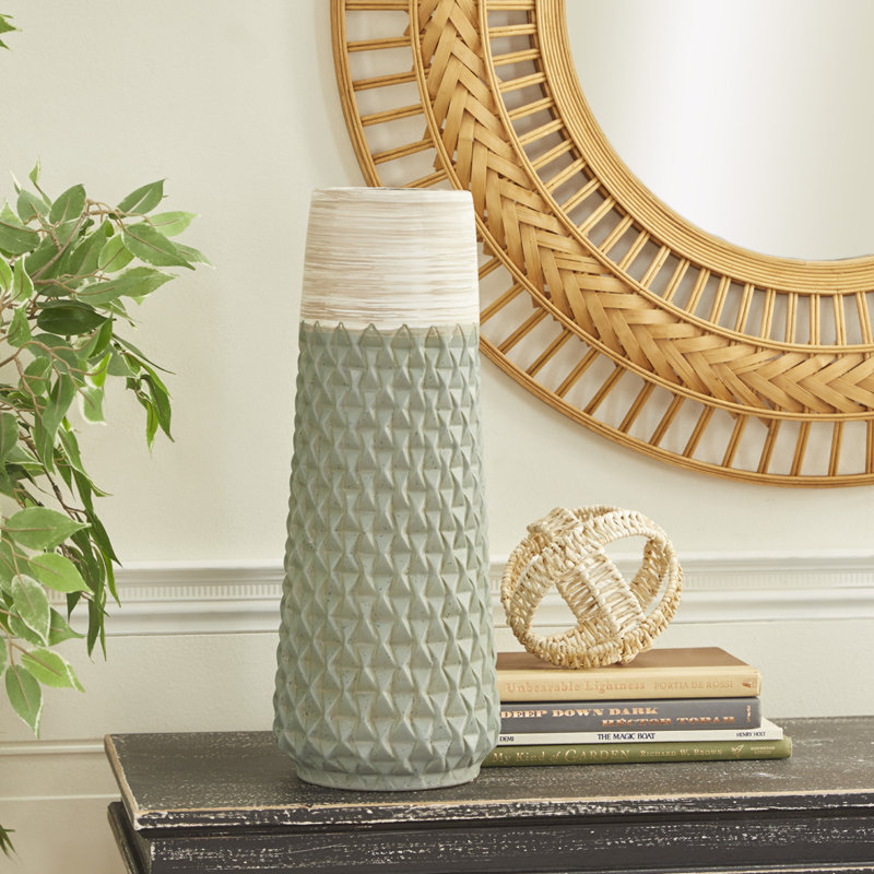 Miley Handcrafted Ceramic Table Vase, 19.15" H x 7.40" W x 7.40" D