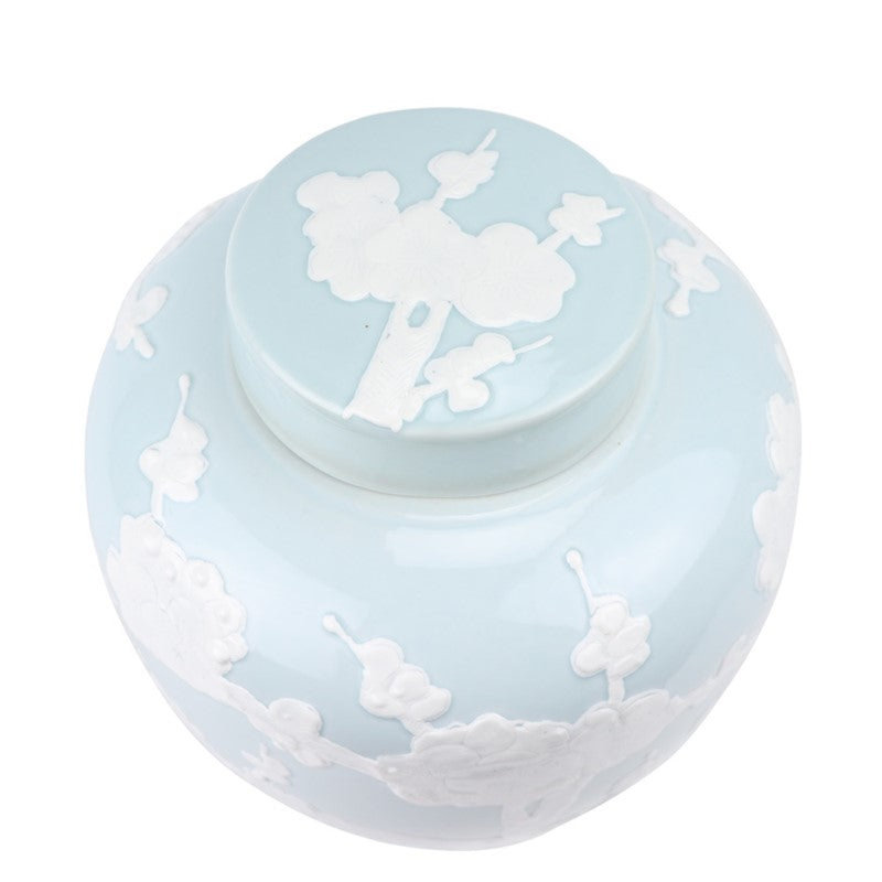 Farahn Handcrafted Porcelain China Jar, Blue