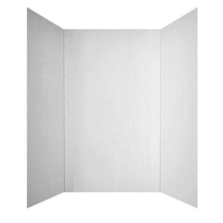 Subway Tile - Mirroflex - Tub and Shower Wall Panel - Gloss White
