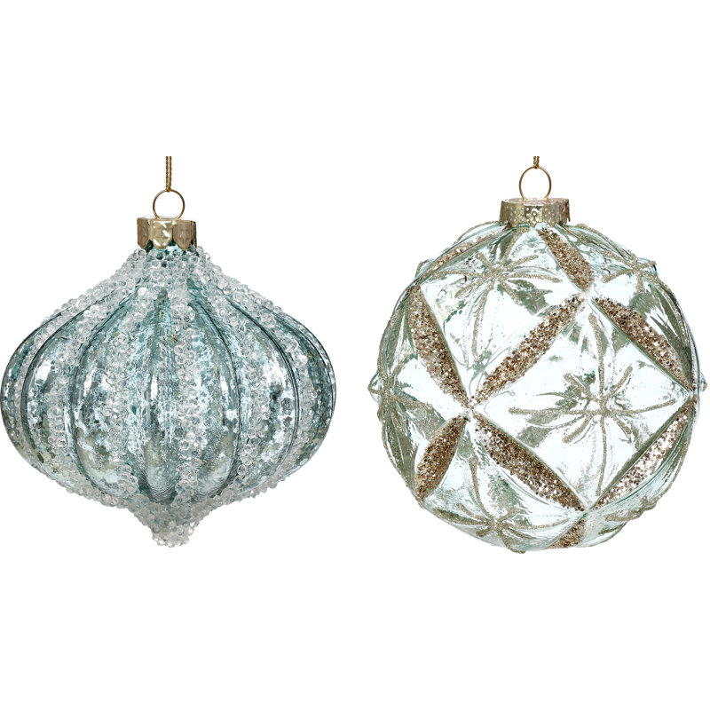 Crackled Ornament - 3.5 To 4 Inches Set Of 6