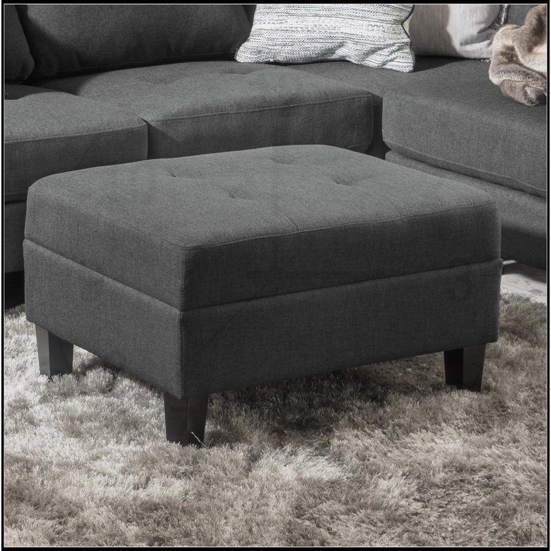 Repose-pieds classique avec plateau rembourré et pieds en bois de bouleau durable pour plus de confort et de style