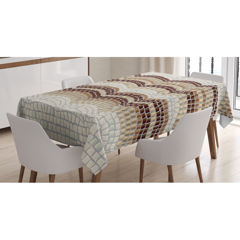 Gradient Mosaic Waves Tablecloth, 84" L x 60" W