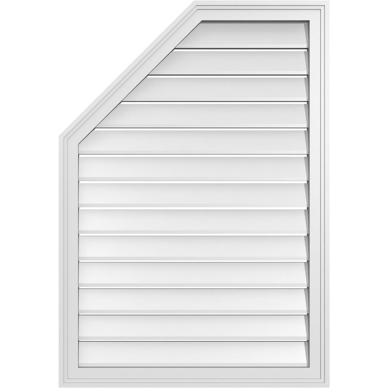 Évent à pignon en uréthane fonctionnel demi-octogone en haut à gauche Signature, H 16 po x l 14 po x P 1,5 po