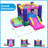  Inflatable Bounce House Kids 6-in-1 Jumping Castle With Slide Ball Pit With 480w Blower