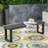Outdoor Acacia Wood Dining Bench,Dark Grey