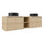 Modern Wall-mounted Bathroom Vanity With Art Sink And Storage, American White Oak
