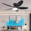 36" Ceiling Fans with Lights, Low-Profile Ceiling Fan with Light and Remote Control, Flush Mount, Reversible, Dimmable, Quiet, Black Ceiling Fan for Bedroom