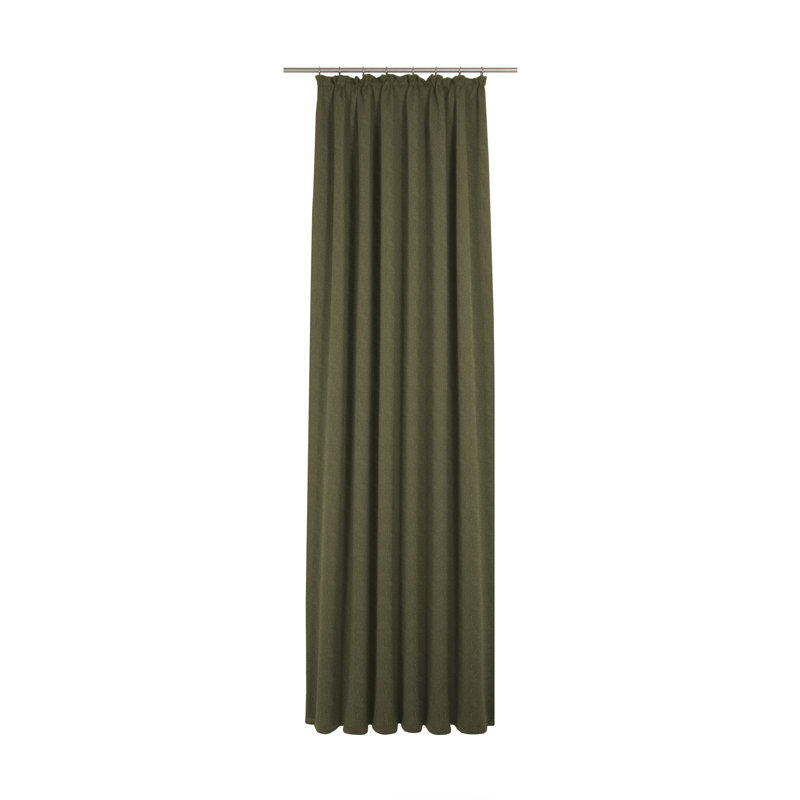 Branton Pencil Pleat Curtain Single Panel, opaque, 145cm H x 132cm W, Dark green
