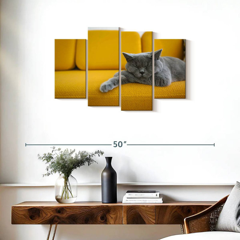 Brampt Cat On Sofa, 22'' H x 36'' W