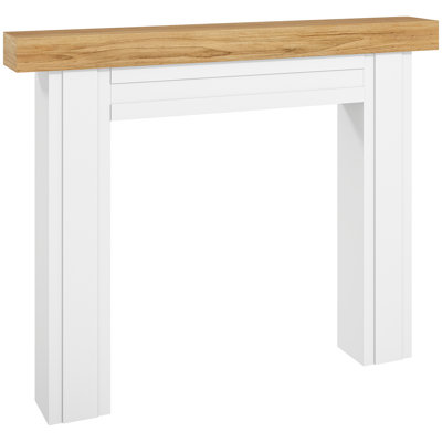 HOMCOM Fireplace Mantel, Solid Wood, Mantel, Natural