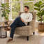 Fauteuil d'appoint moderne - Canapé simple moelleux avec dossier ergonomique et pieds en bouleau-1350276614